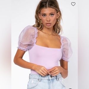 Princess Polly Girl in Love Bodysuit Lilac